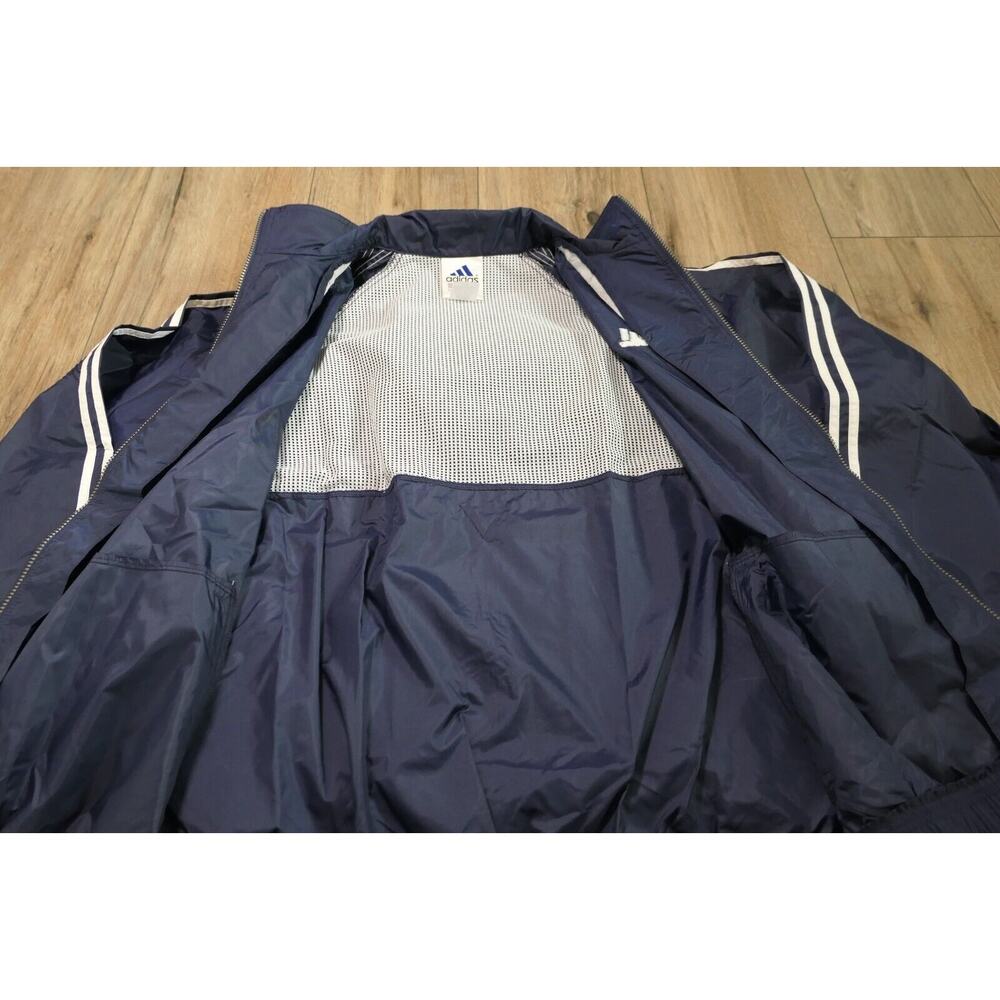 NWT Vintage 90s ADIDAS Jefferson Soccer Men's XL Nylon Full Zip Jacket w/ Hood - Picture 5 of 11